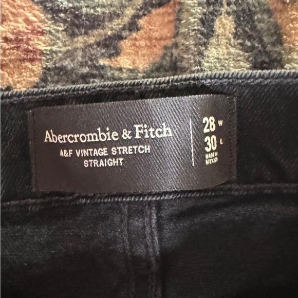 Abercrombie & Fitch Men's Black Vintage Stretch Straight Jeans 28W30L - Picture 3 of 4